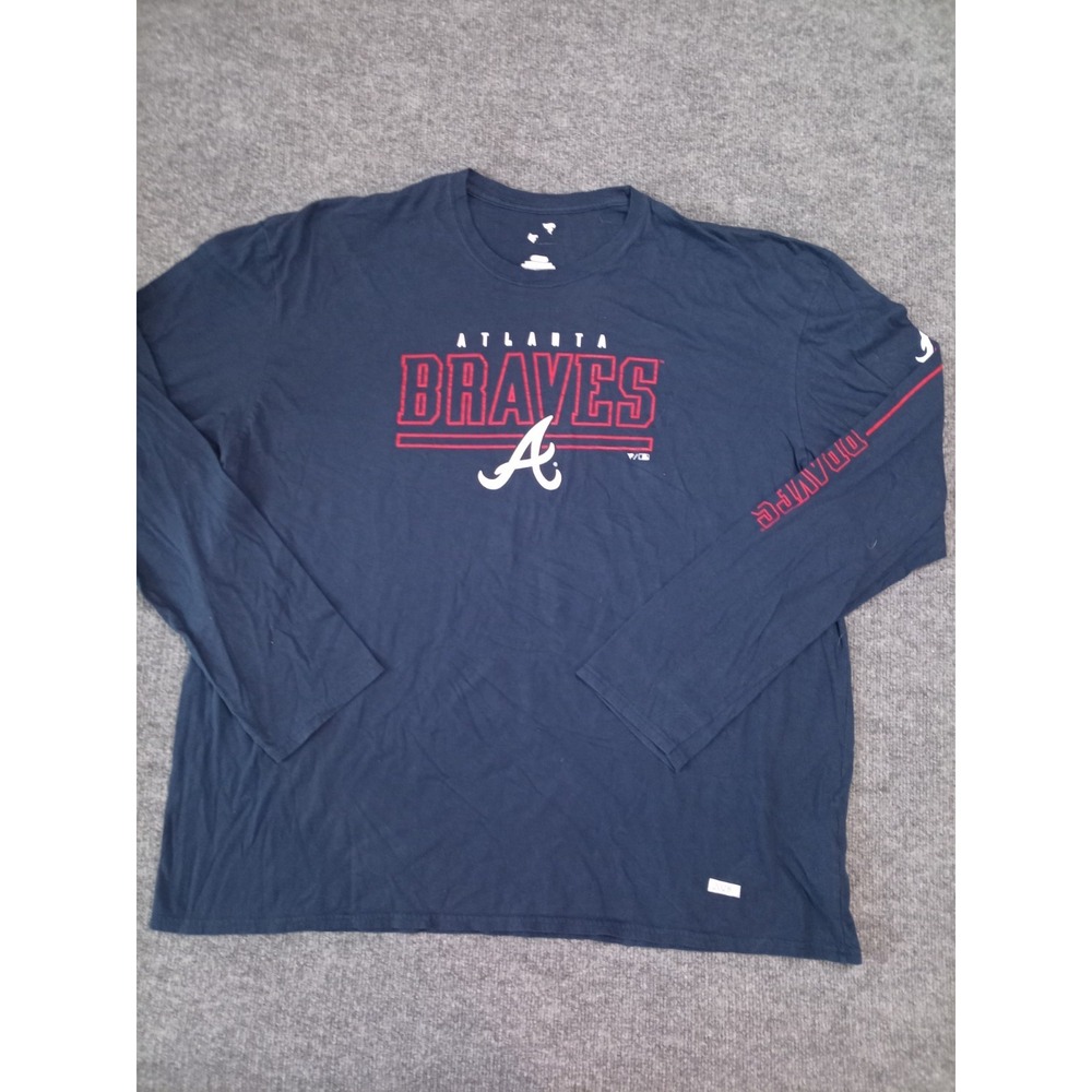 Atlanta Braves Long Sleeve Shirt Mens XL Blue MLB Baseball Graphic Tee